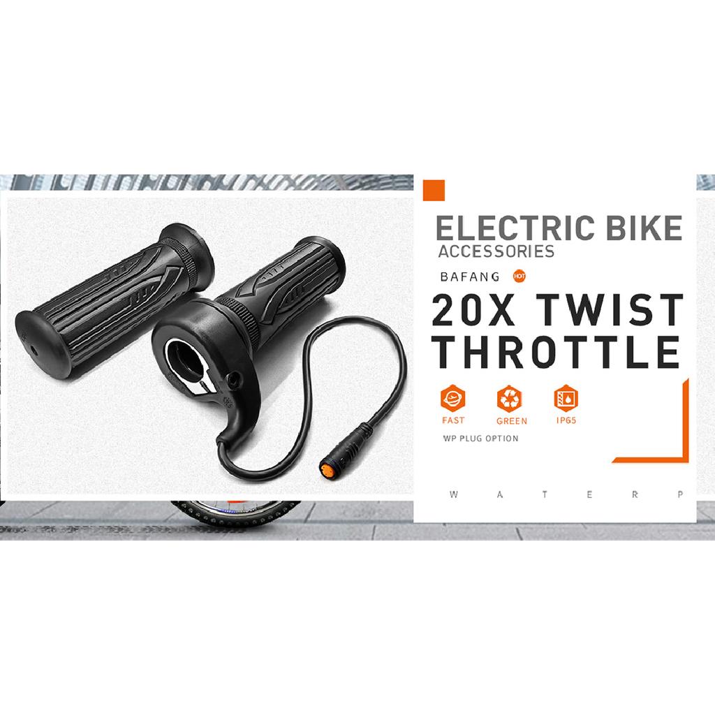 Ebike Twist 8FUN Throttle for BAFANG BBS01 BBS02 BBSHD Mid Drive Motor with 3pin Female Waterproof Connector Ebike Full Twist Throttles 2