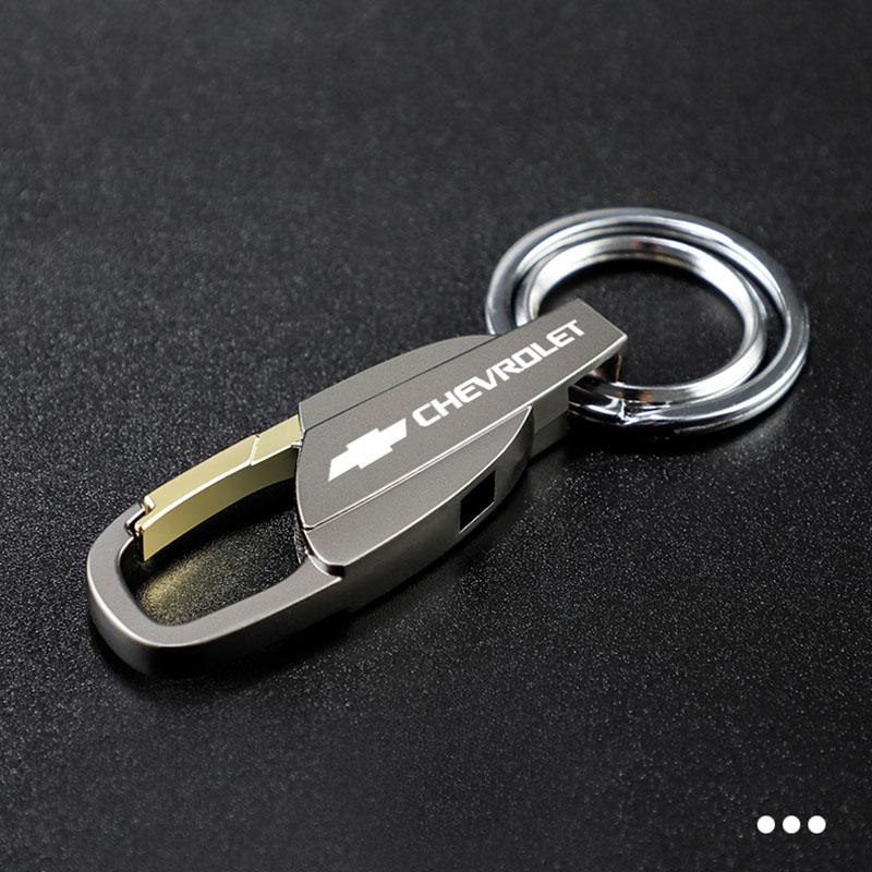 Zinklegering Ring Auto Sleutelhanger Taille Hangende Sleutelhanger Voor Chevrolet Spark Captiva Cruze Malibu Equinox Trax Camaro Blazer Traverse