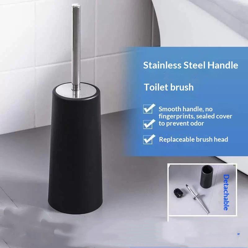 Anti Drip Toilet Brush Set Standing Base Long Handle Bathroom Cleaning Tool Soft Bristles Nordic Style Toilet Rim Cleaner Brush