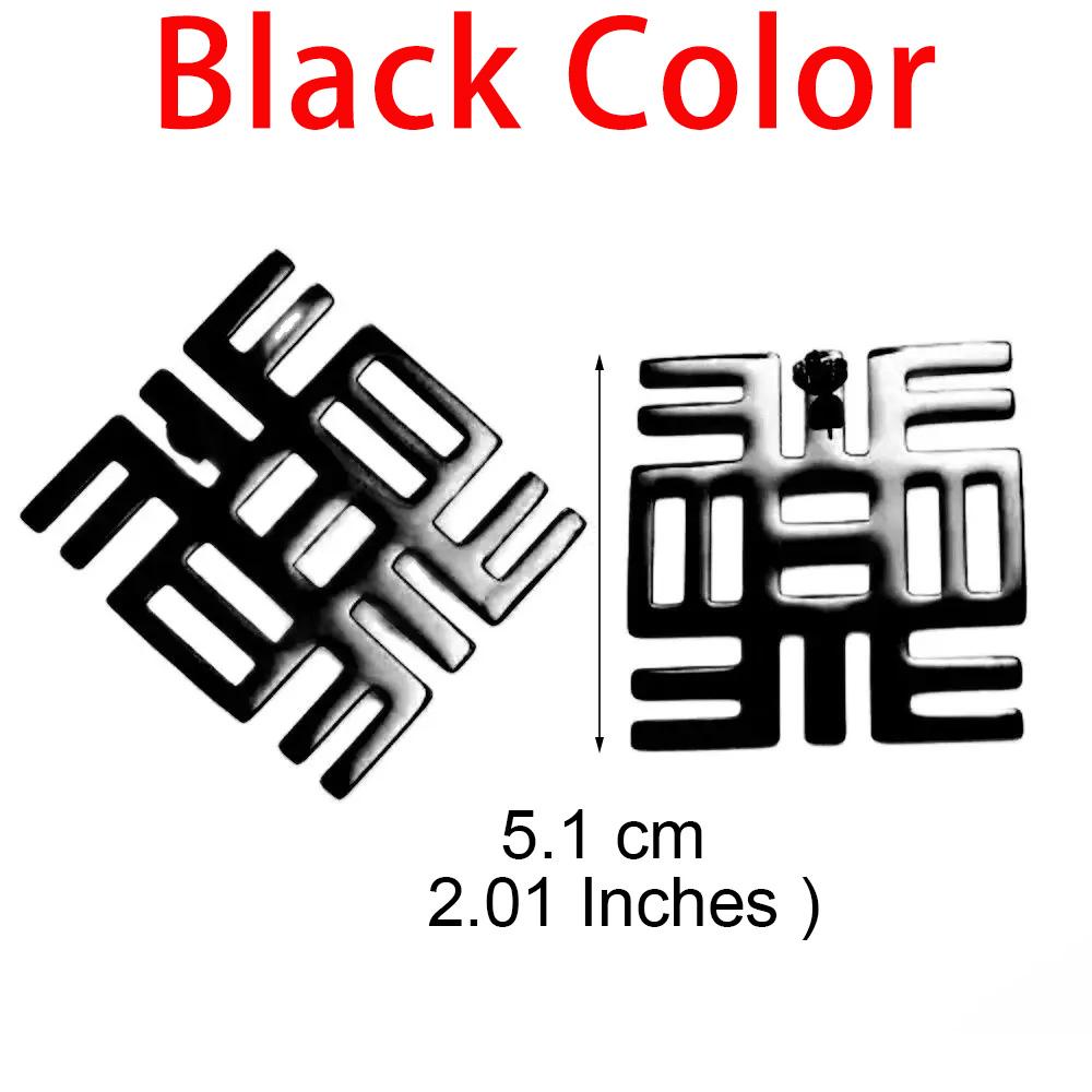 Anniyo (1Pair) 5.1CM African Ancient Cultural Symbols Big Stud Earrings Stainless Steel Exaggerated Know From Jewelry #313021
