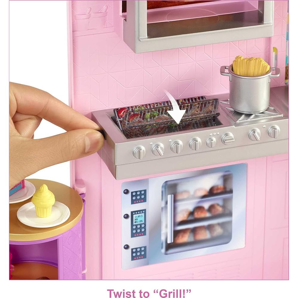 Barbie Grill Restaurant Playset with Doll and Accessories for Ages 3 and Up