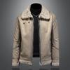 Korean Style Men's Warm Fur-Lined Patchwork Motorcycle Jacket Z1928