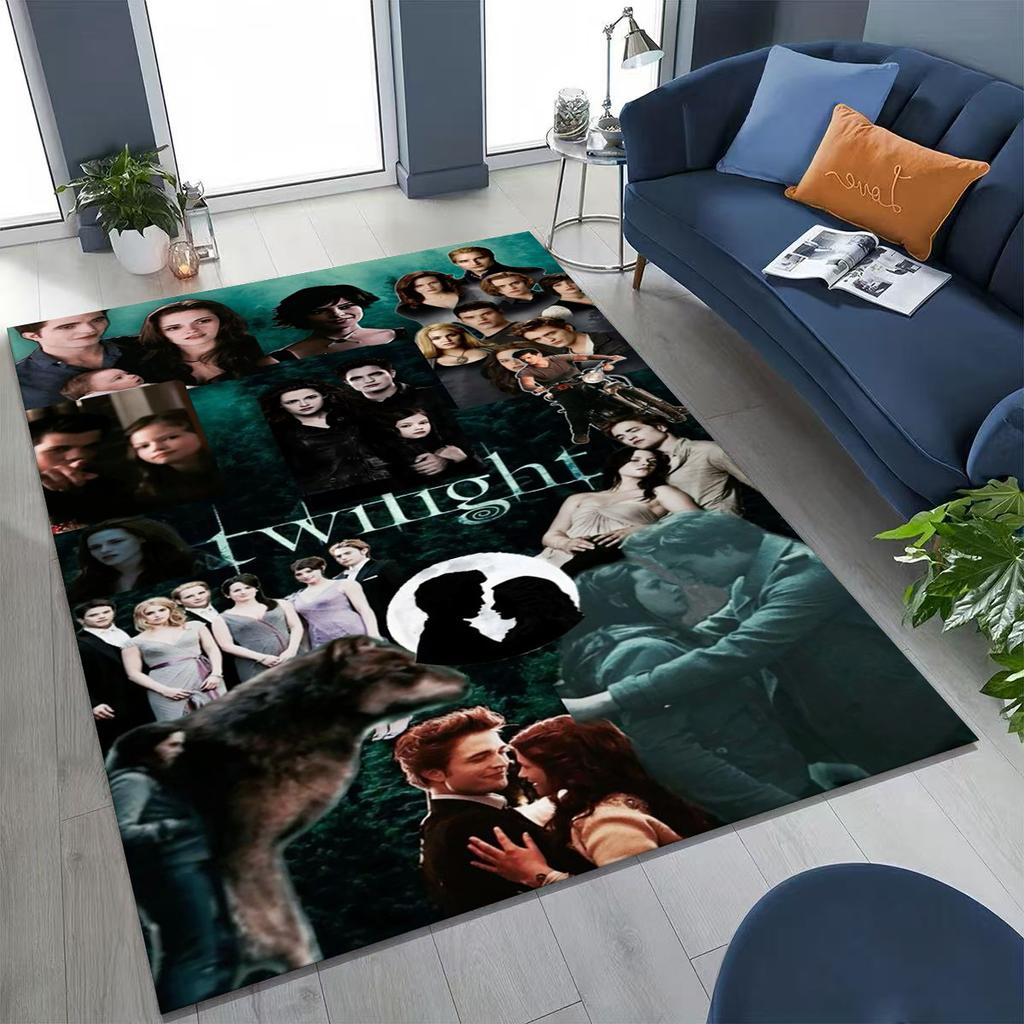New Twilight Saga Isabella Edward Art Rug for Bedroom Living Room Sofa Home Doormat Decor, Large Kids Non-slip Floor Mat