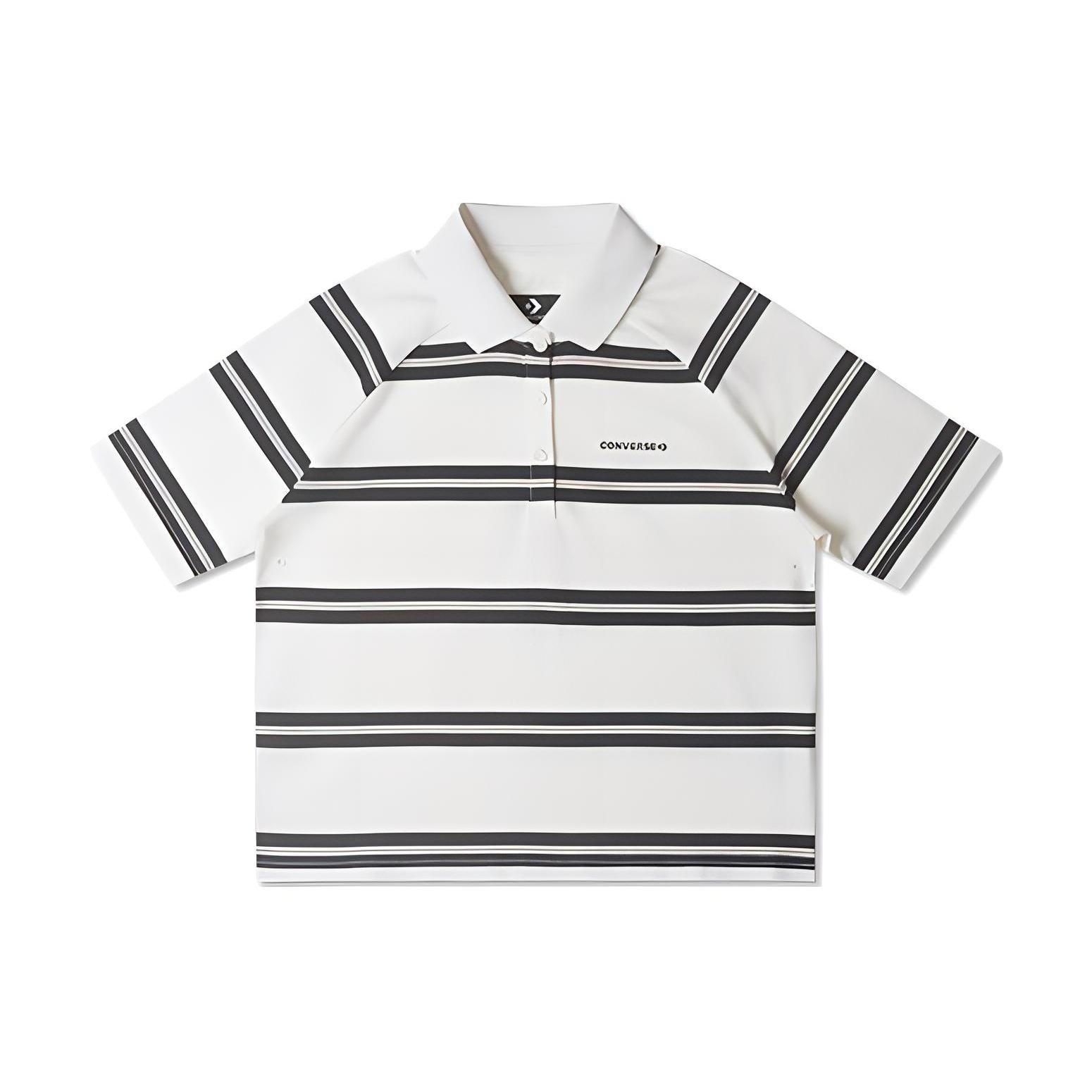 Converse Marquis Short-Sleeve Polo Asia Sizing White Black Unisex 10026505-A01 M