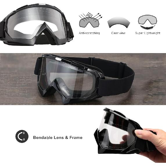 Dirt Bike Goggles ATV Off-Road Riding Motorcycle Motocross Glasses With Sun UV Protection Balaclava Full Face Cover