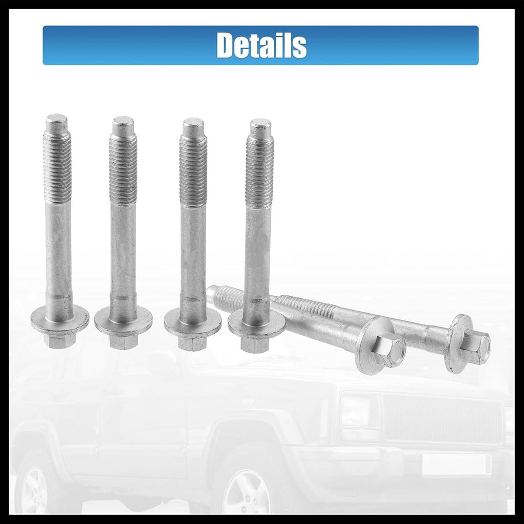 6 Pcs Wheel Hub Bearing Mounting Bolts for Jeep Grand Cherokee 2000-2010 34201535 Silver Tone Metal Durable Material