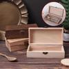 Rectangular Wooden Storage Box Organizer Wooden Storage Case Simple Storage Container Dust-Proof With Lock Jewelry Box Case