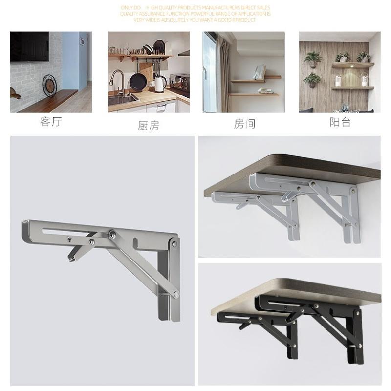 2pcs/set Brushed Stainless Steel 6-20 Inch Folding Angle Bracket Triangle Shelf Heavy Support Adjustable Wall Mounted Bench