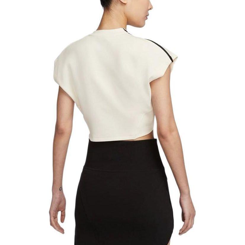 New Nike Sportswear Tech Fleece Women'ss Sleeveless T-shirt 'Ivory/black' FQ1851-110