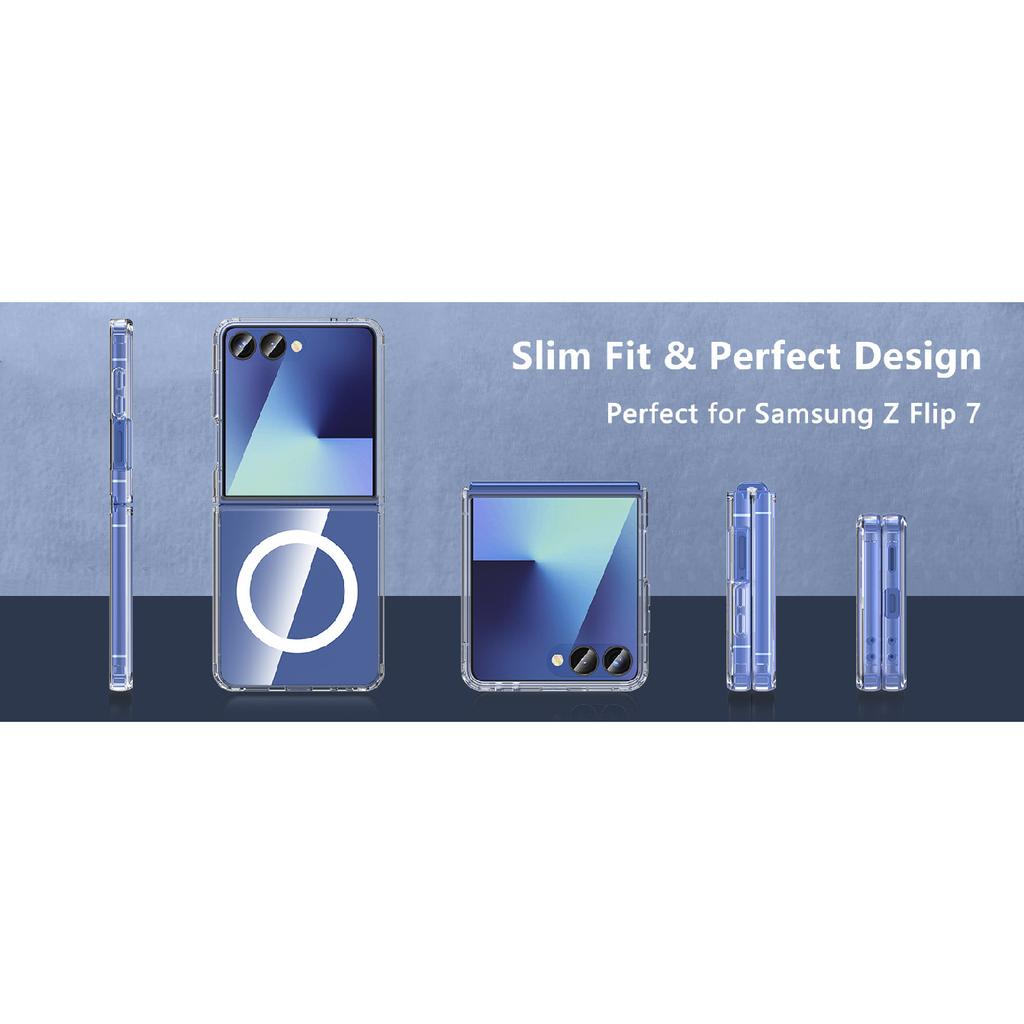 Suitable for Samsung ZFlip 20% Off Foldable Phone Case, Transparent Magnetic Protective Cover Zflip7, Airbag Anti-drop, Anti-yellowing, Anti-scratch