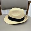 Exported To Europe and the United States, High-quality Raffia British Small Edge Crimped Top Hat Women's Sunshade and Sun Protection Panama Straw Hat