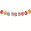 Happy Easter Bunting Banner Triangle Flags, Easter Party Garden Outdoor Decorations, Waterproof UV Resistant Colorful Paper Flag Garland