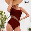 Nová móda Jednobarevná Lesklá síťovina Spliced ​​One Piece Bikini Plavky Sexy krajkové duté plavky s otevřenými zády Exquisite zlaté plážové bikiny