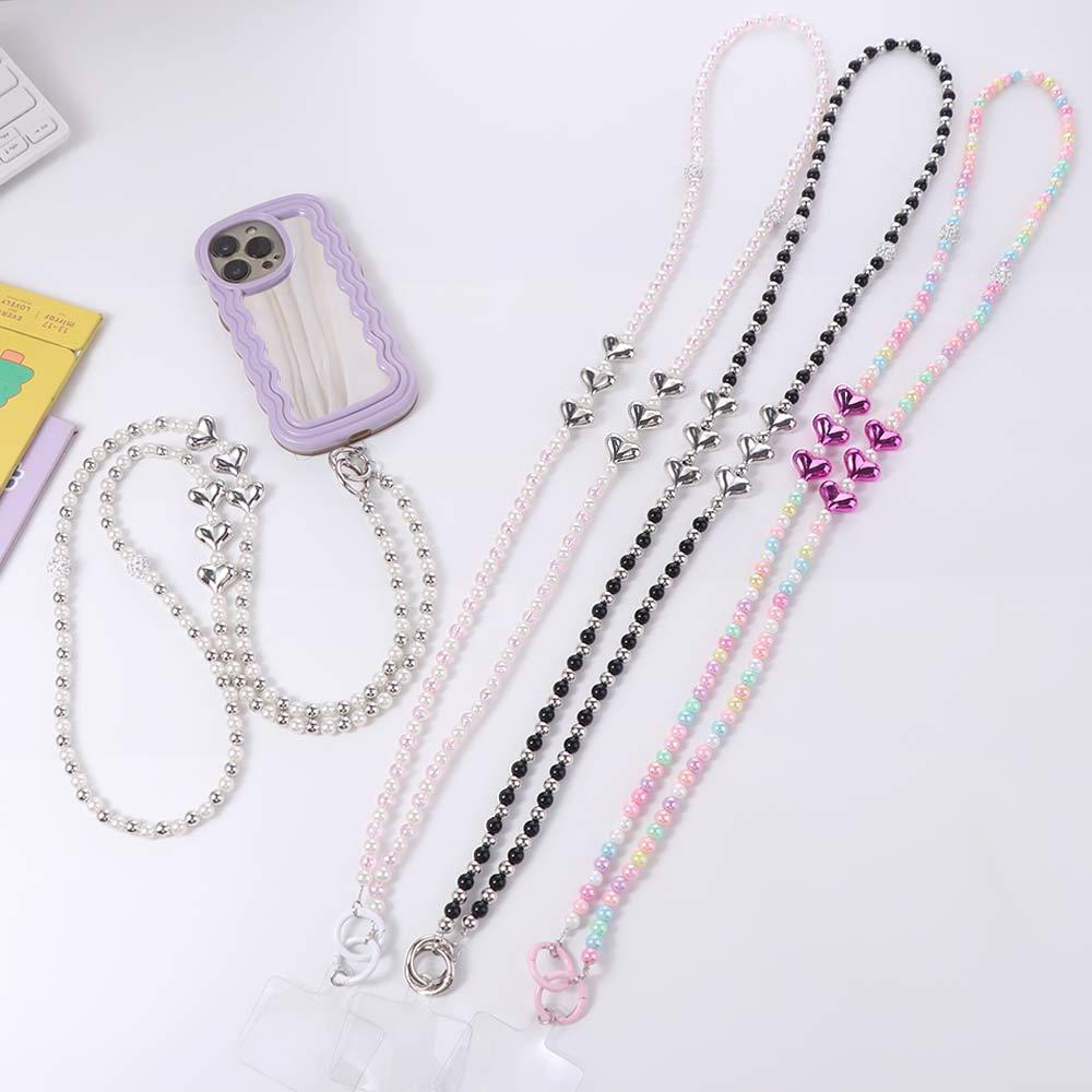 Beaded Crossbody Phone Chain Diagonal Lanyard DIY Mobile Phone Chain  Bag Straps