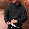 CoolJacket Suéter casual a rayas con cuello redondo y cuello redondo para hombre