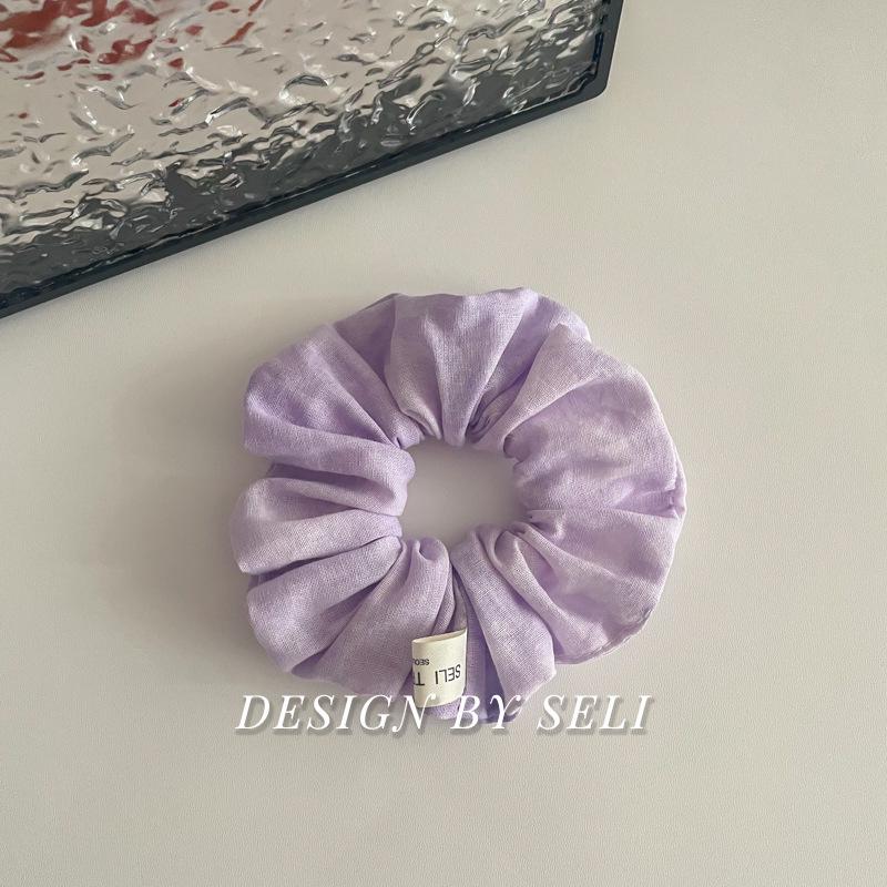 2024 Gradient Purple Tie-Dye Water Wash Cotton Hair Tie - Fashionable Autumn Style