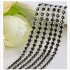 1yard/Piece 30Colors SS6-SS16 Glass Crystal Rhinestone Chain Silver Bottom Sew On Cup Chains  For Diy Garment Bags Decorations