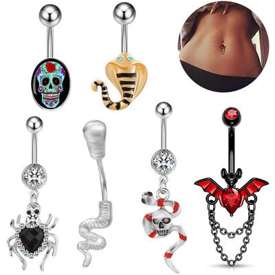 Europäische und amerikanische Mode Spinne Nabel Ring Edelstahl Nabel Ring Schlange Nabel Nabel Nabel Dekoration Körper Piercing Schmuck 