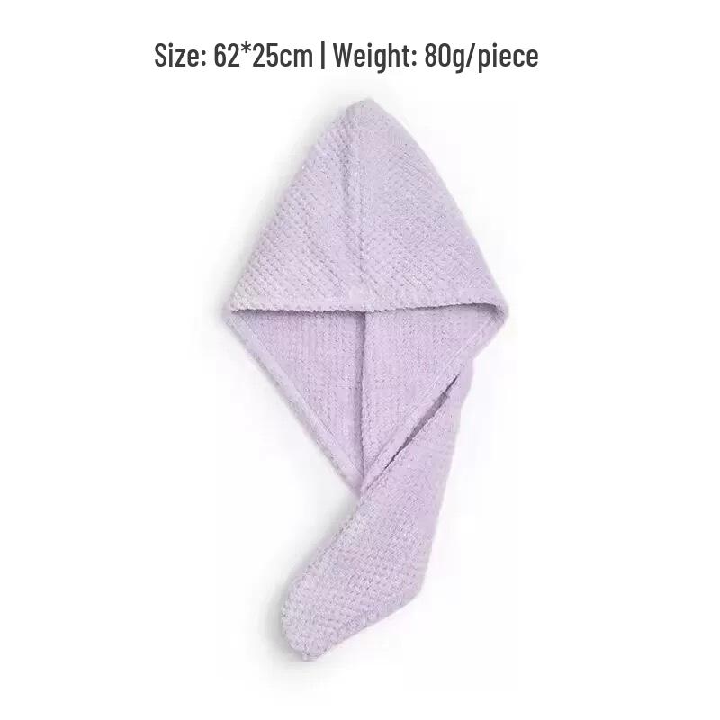 Pineapple Grid Quick-Drying Hair Towel - Soft, Absorbent, Thick Head Wrap for Women