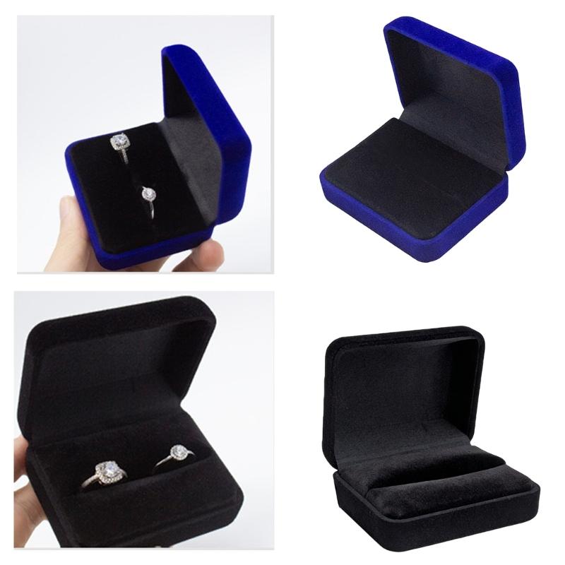High End Velvety Textured Flip Top Ring Box Providing Secure Storage For Jewelry During Travel And Luxury Event