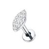 1PC Titanium Cubic Zirconia Stud Earrings Tragus Helix Piercing Internally Threaded Labret Piercing Lip Ring Jewelry for Women