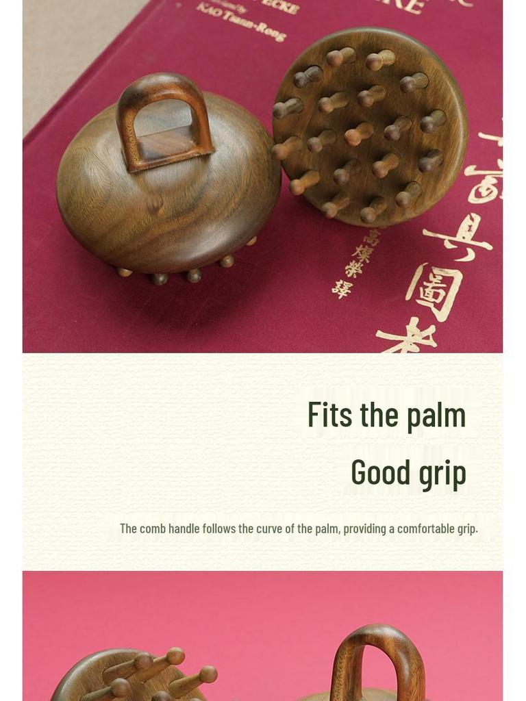 Horn 28-Pin Massage Comb for Meridian Therapy & Shampoo