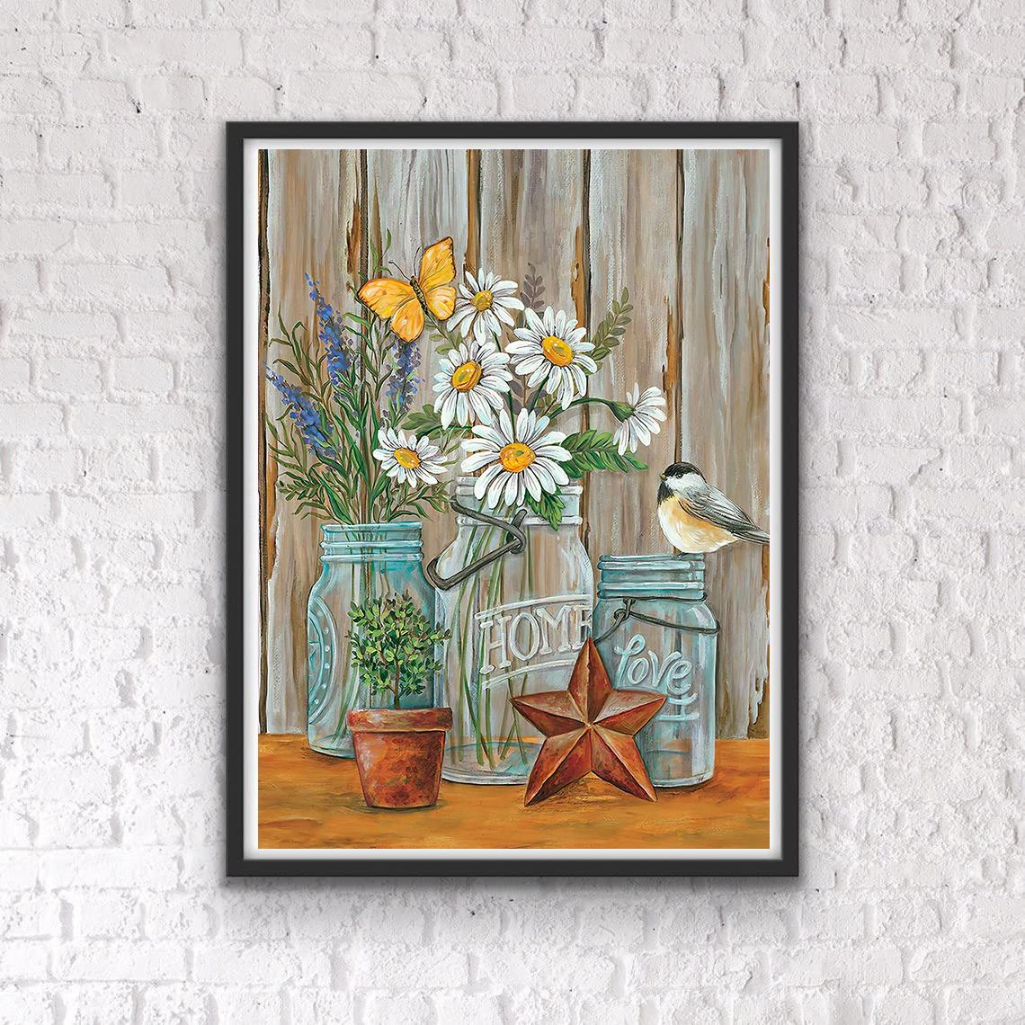 

5D Diy Алмазная картина «Цветы и бабочки», набор для вышивки крестом, полная алмазная вышивка, мозаика, художественная картина, декор из страз, подарок Full Round 30x40cm