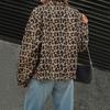 Spring and Autumn Jacket Retro Style Stand-up Collar Leopard Print Jacket Women