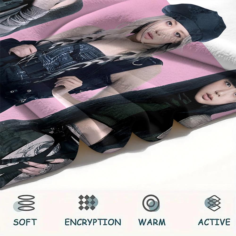 1pz Coperta in Flanella con Stampa BLACKPINK, Alta Qualità per Tutte le Stagioni, Arredamento per la Casa, Calore e Comfort, Perfetta per Regali di Natale