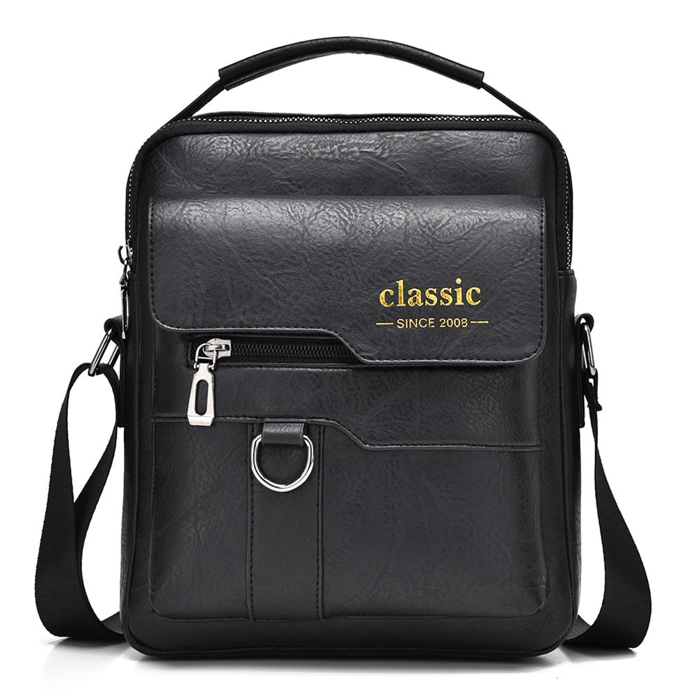 WEIXIER Men's Messenger Bag Leather Crossbody Shoulder Bag Classic Waterproof Briefcase Satchel Travel Bag