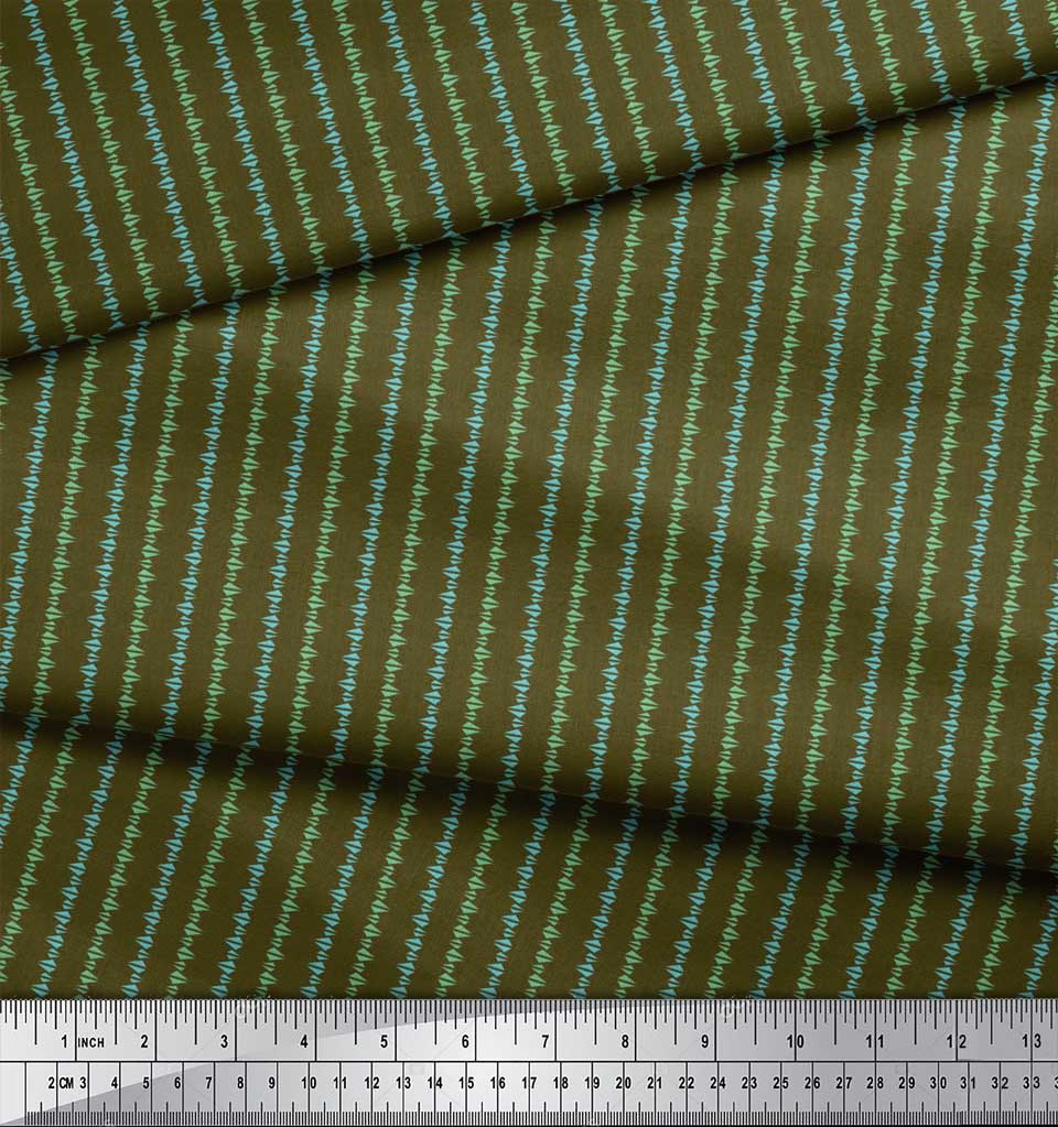 Soimoi Japan Crepe Satin Fabric Triangle Shirting Printed Craft Fabric by the Metre 42 Inch