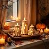 Detailed Resin Decor for House Halloween Ghost Candle Light Ornament, Desktop Sculpture, Figurine Decorative Small Sculptures Room Home Living Bedroom