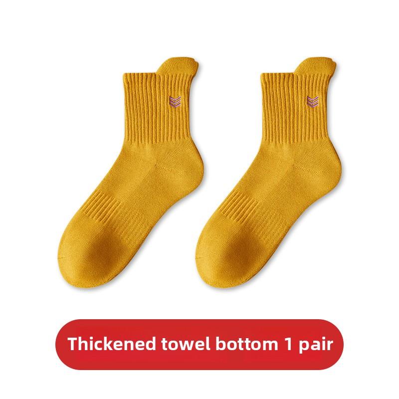 Men's Winter Velvet and Thick Towel Bottom High Waist Warm Teenagers In The Tube Pure Cotton Socks