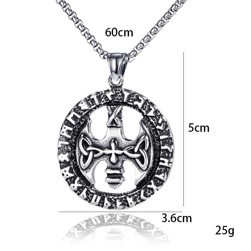 Gothic Titanium Steel Thor's Hammer Necklace Titanium Steel Men's Pendant Jewelry