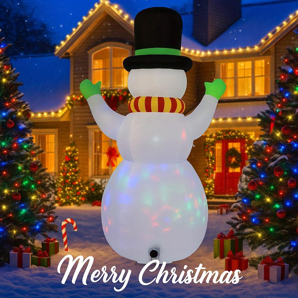 7.35FT/224CM Inflatable Glowing Snowman with Top Hat, Christmas Outdoor Yard Decoration