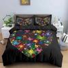 Butterfly Duvet Cover Set Colorful Butterfly Heart Shape Comforter Cover Spring Fresh Style Animal Polyester Bedding Set Girls