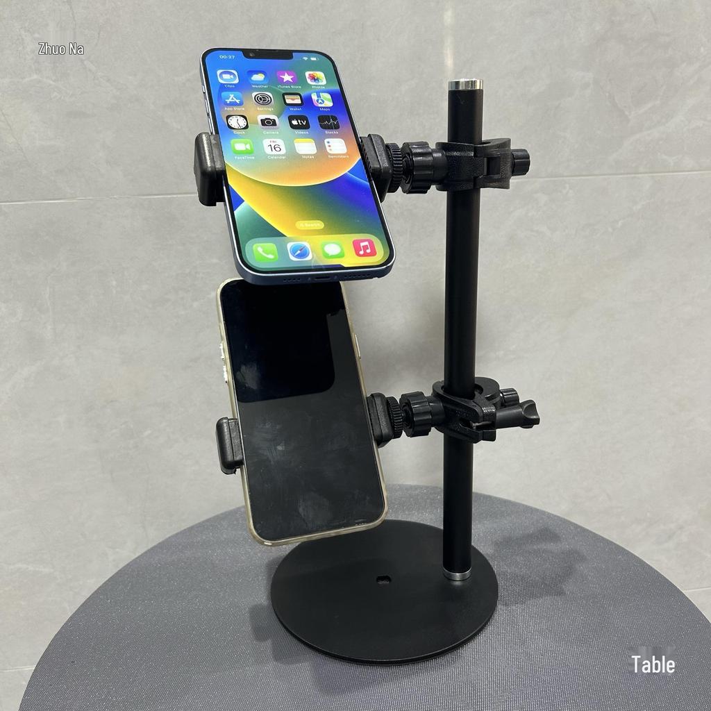 Dual Camera Live Broadcast Stand with Overhead Shooting for Universal Mirrors