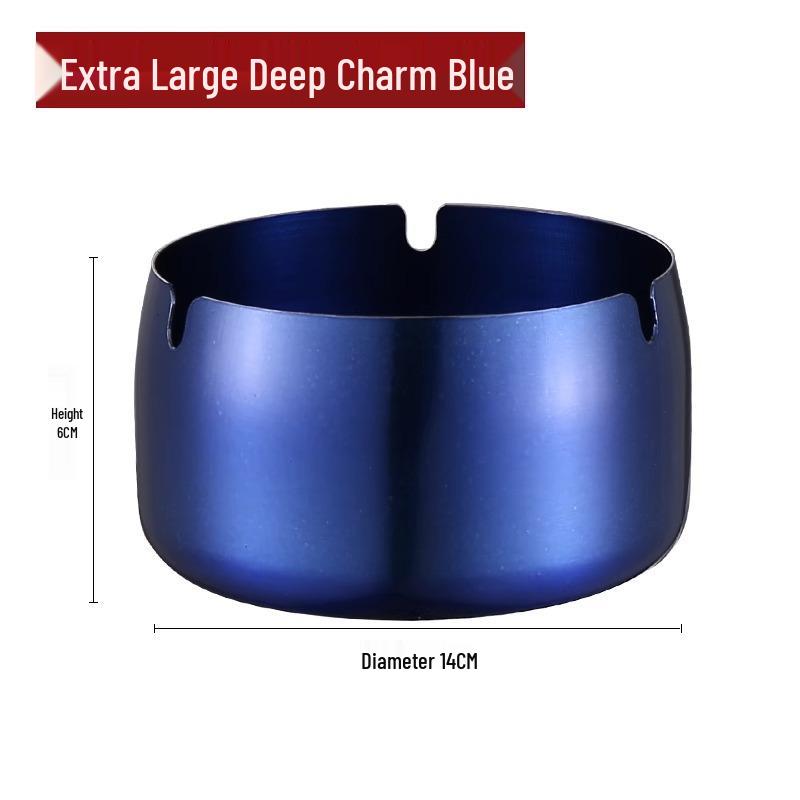 Customized Windproof Stainless Steel Ashtray with Engraved Silk Flower for Bars, Cafes, and Living Rooms