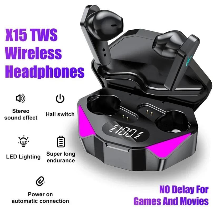 X15 TWS Gaming Earbuds With 65ms Ultra-Low Latency Bluetooth-Compatible 5.0 Wireless Headset With Mic For Mobile Gaming