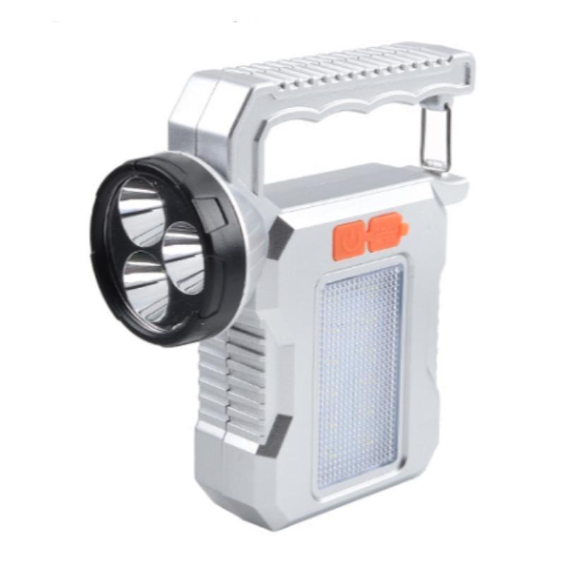 

Високопотужний світлодіодний сонячний ліхтар, акумуляторний кемпінговий робочий ліхтар, портативний червоно-синій сигнальний ліхтар, 4 режими освітлення, лампа для патрулювання на відкритому повітрі Silver