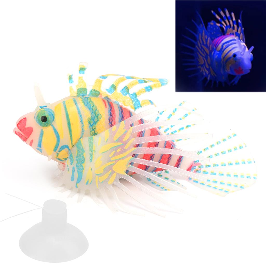 Lifelike Silicone Artificial Glowing Fish with Suction Cup for Aquarium Decoration