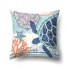Polyester Pillowcase Peach Leather Velvet Cushion Cover Marine Life Seahorse Octopus Printed Pillowcase Car Cushion