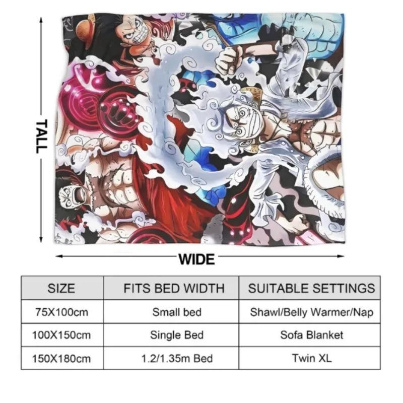 Luffy one piece Throw Blanket for Couch Fuzzy Soft Plush Blanket 50x60 Inches Multi-size Bedspread for All Seasons