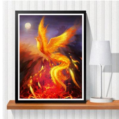 Peinture diamant thème Flaming Phenix, Kit de broderie 5D, points de croix, mosaïque, perceuse ronde et carrée, à faire soi-même, décoration de la maison
