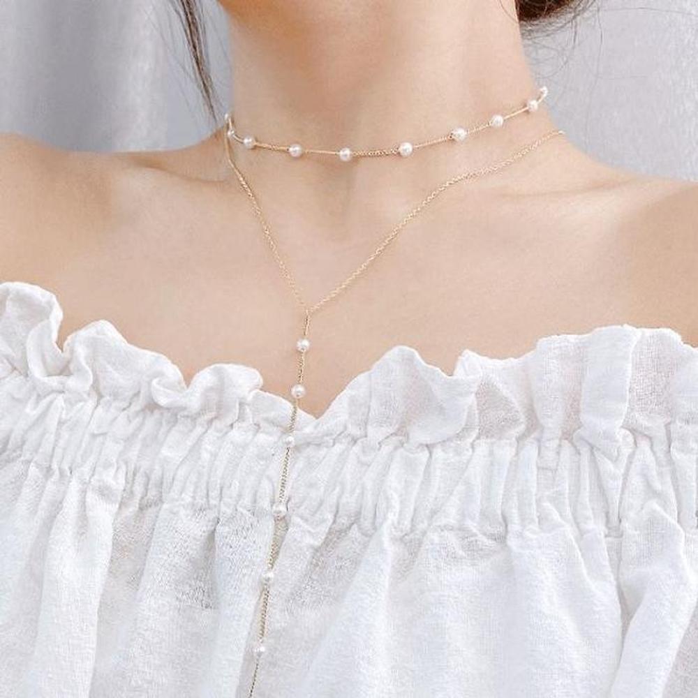 [Onoma] Onm Whiteberry Y Pearl Long Necklace (9594625)
