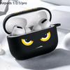 Black Emoji Creative AirPods Apple Earphone Case, Wireless Bluetooth Protective Case, Transparent Earphone Case