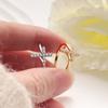 Luxury Trend Super Flash Micro-inlay Zircon Winding Cross Adjustable Opening Rings for Women Stainless Steel Finger Jewelry Gift