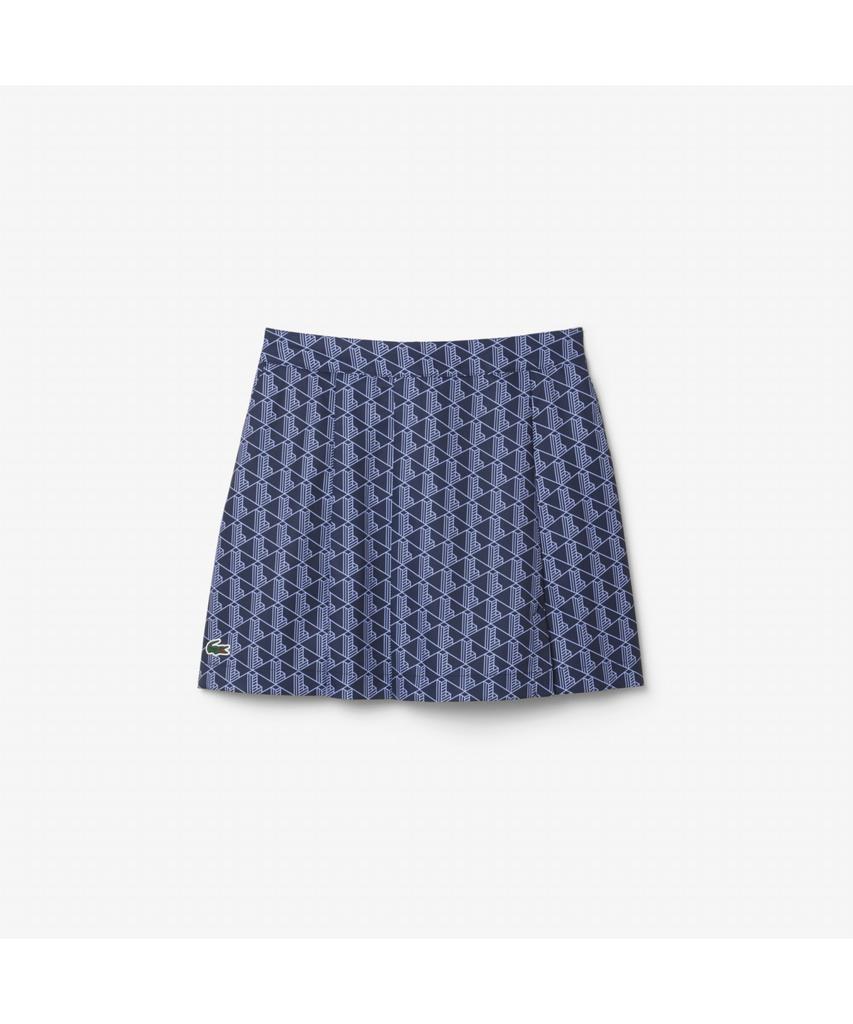 Lacoste Women'S Monogram Golf Skirt Jf8653-55N Ahi