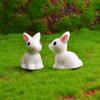 10pcs Cute Mini Luminous Resin Bunnies Miniature 3D Little White Rabbit Ornament Micro Landscape Dollhouse Decoration Diy Toys