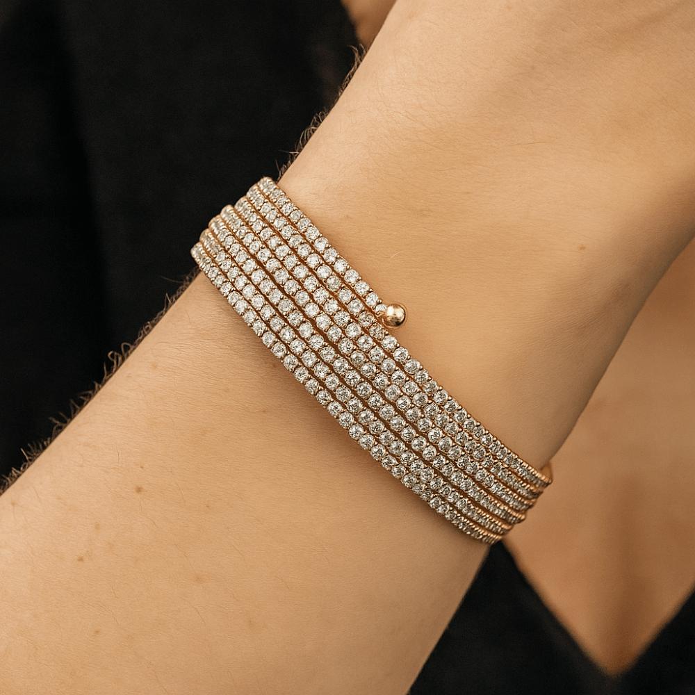 Rhinestone Upper Arm Bracelet Gold Color Full Shiny Rhinestone Bangles  Jewelry Accessories